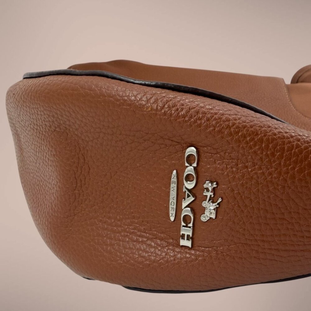 Coach Turnlock Hobo Bag in Light Saddle Pebble Leather - Picture 8 of 8